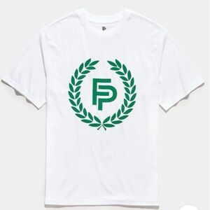 NWT Flint Park Men's Medium Logo T in White Shirt Organic Cotton Blend Tennis